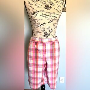 NWT Women’s IZOD Preform Stretch Plaid Bermuda shorts  Sz 12